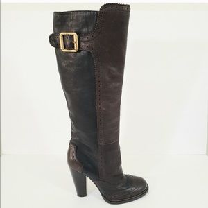 Dolce & Gabbana brown black leather boots